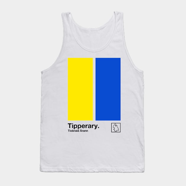 County Tipperary, Ireland - Retro Style Minimalist Poster Design Tank Top by feck!